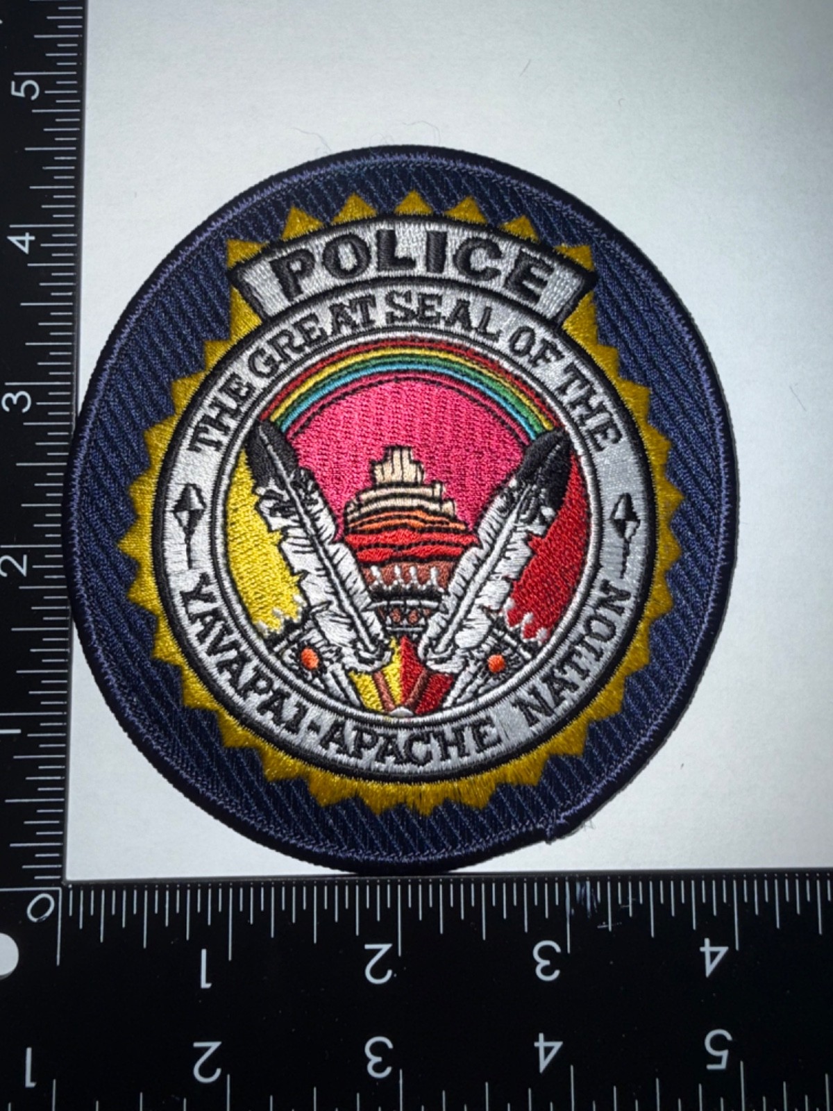 Yavapai Apache Nation Tribal Police Shoulder Patch Arizona AZ Obsolete Yavapai Apache Nation Tribal Police Shoulder Patch Arizona AZ Obsolete