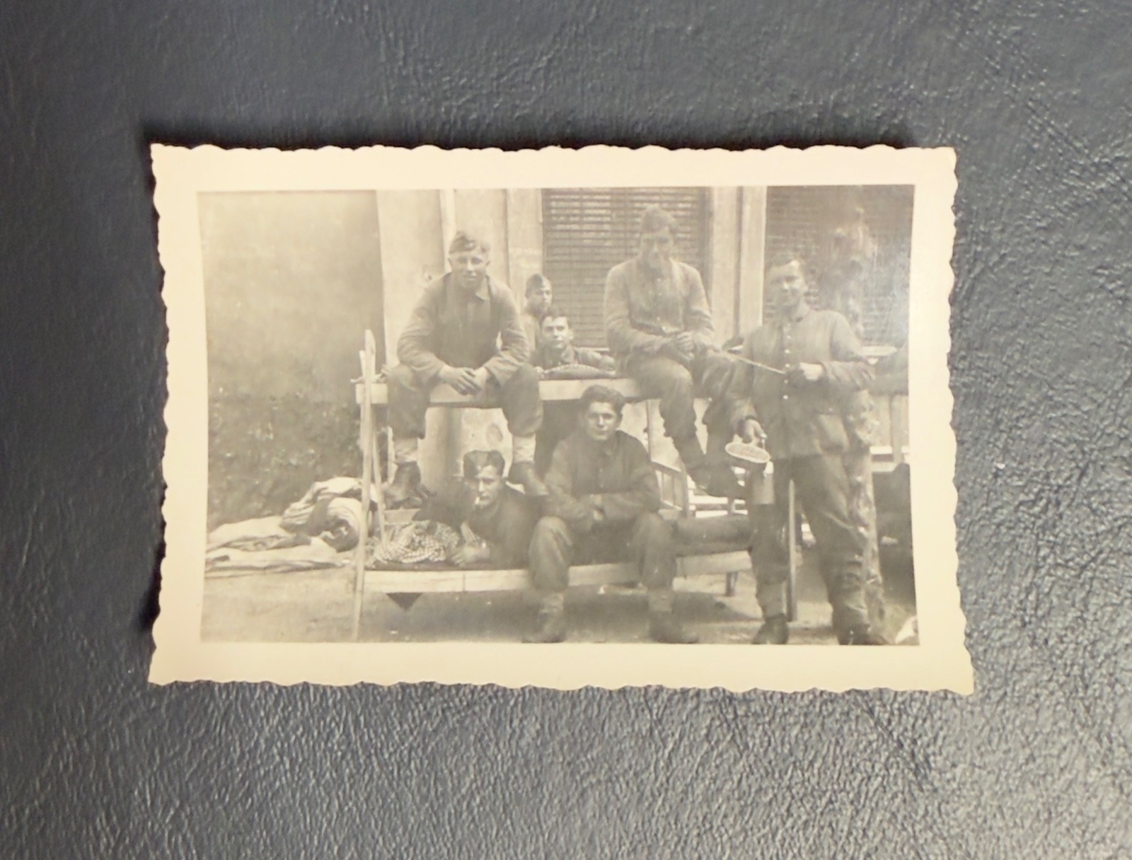 Vintage WWI Era Soldier Group Photo Original Military Snapshot Antique