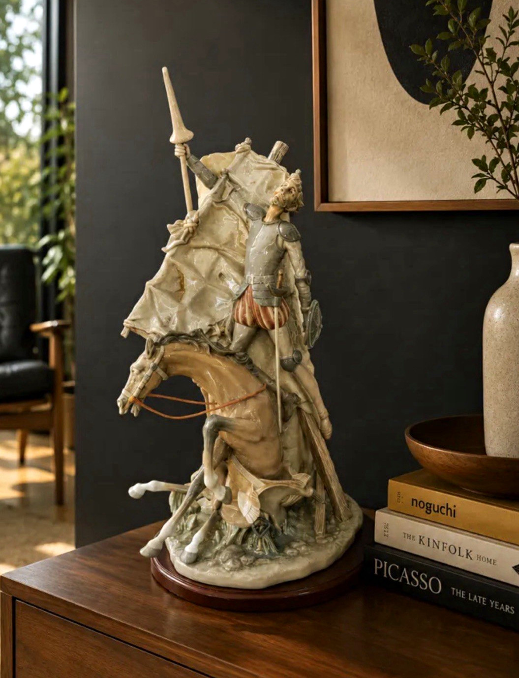 21” Large Lladro #1497 Don Quixote & the Windmill Sculpture limited Mint