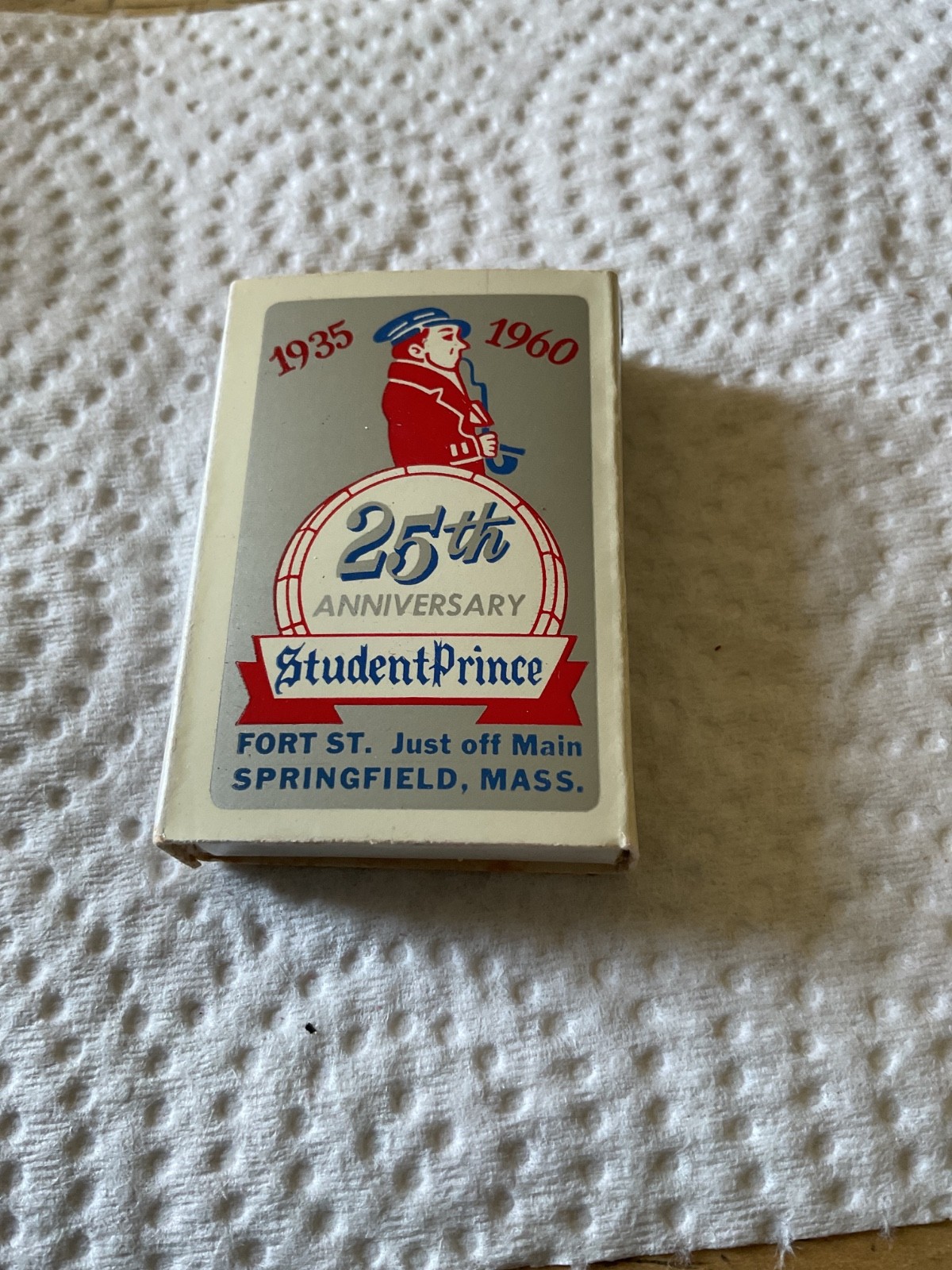 MATCHBOOK 66 YRS OLD STUDENT PRINCE REST. SPRINGFIELD, MA. 25 th ANNIVERSARY 
