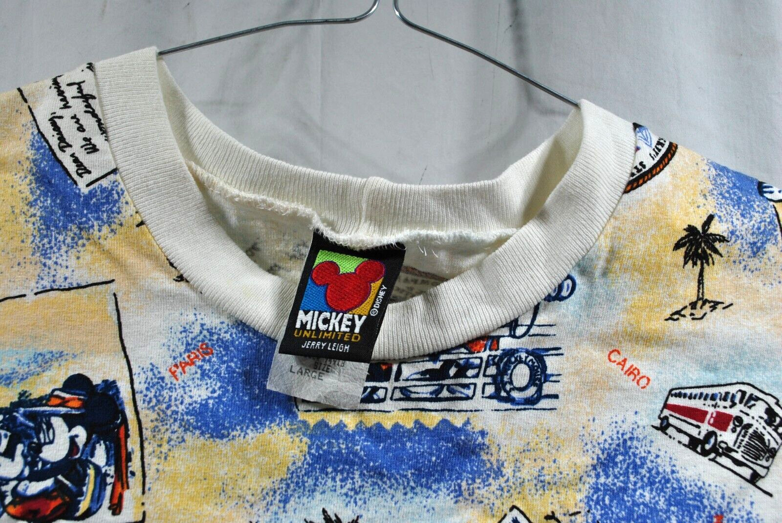Vintage Mickey Unlimited TAG Jerry Leigh All-Over Graphic Men's Shirt, USA MADE