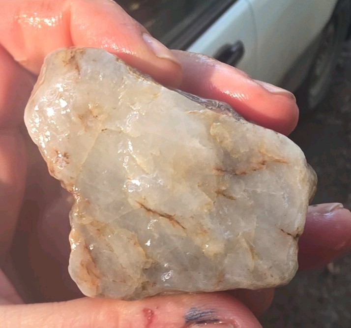 Cool White Dark Purple Mystery Stone Quartz?? Gem Stone Rock Rough Natural WA