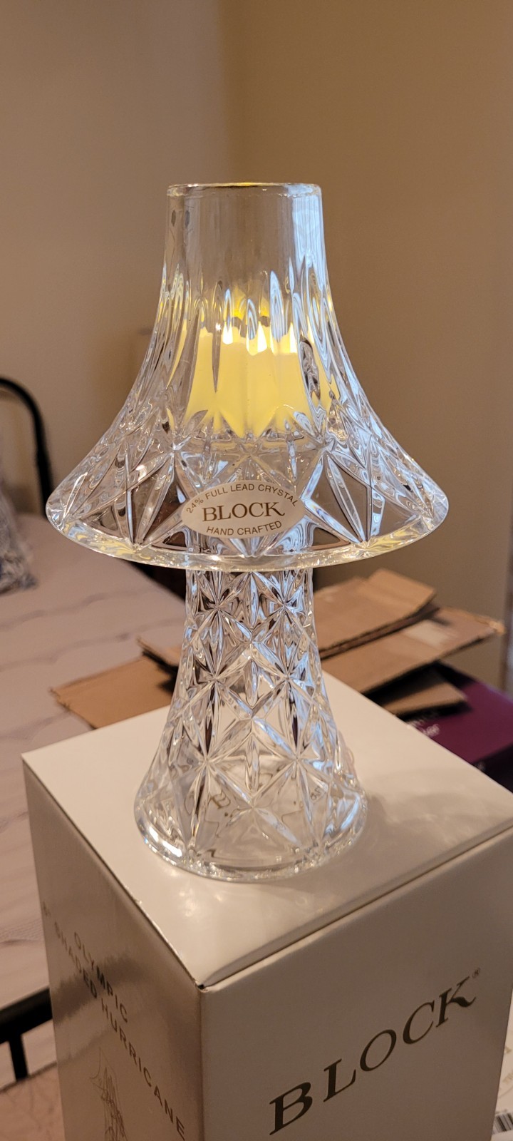 Block 24% Lead Crystal Hurricane (Fairy) Lamp