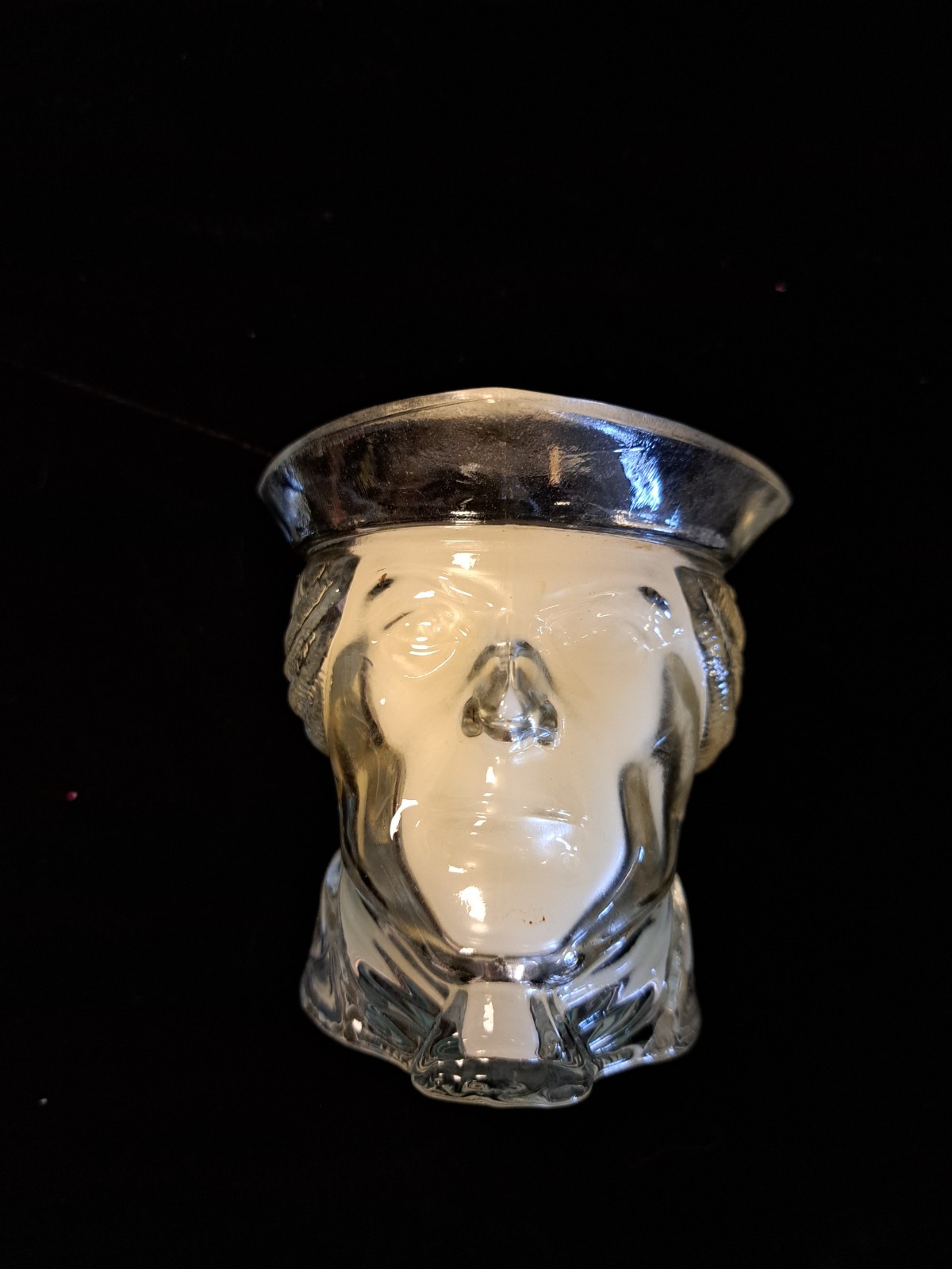 VINTAGE AVON poured candle in glass jar - American Revolution War soldier