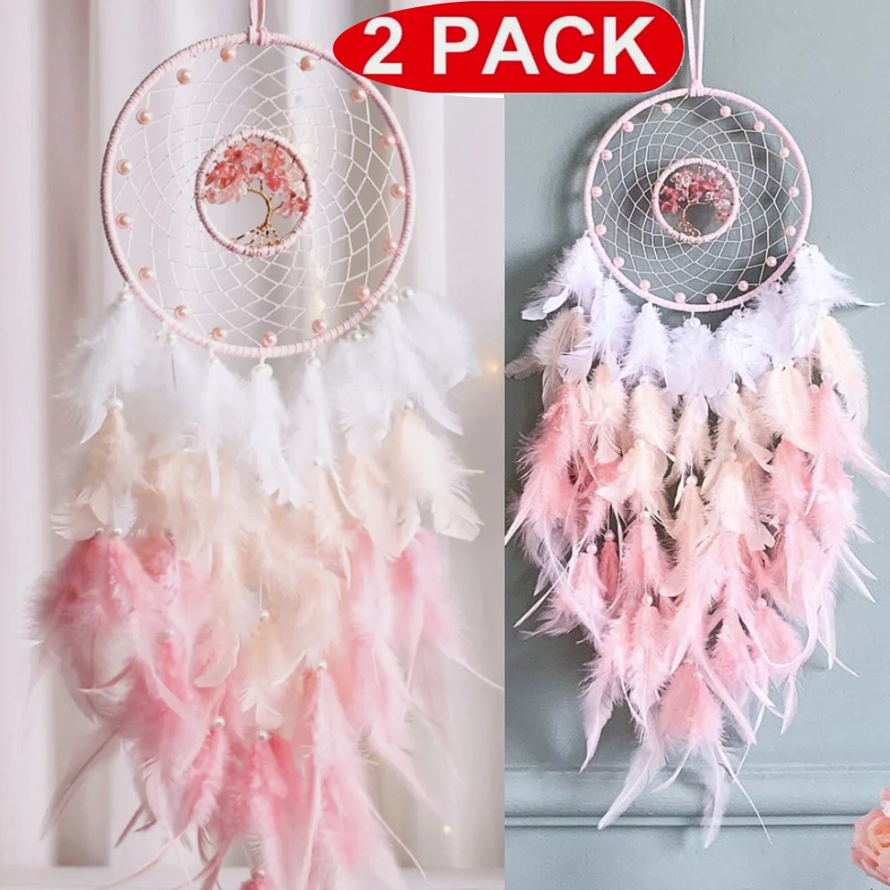 2pcs Dream Catchers Dream Catcher Tree of Life Wall Decor Natural Crystal Stone