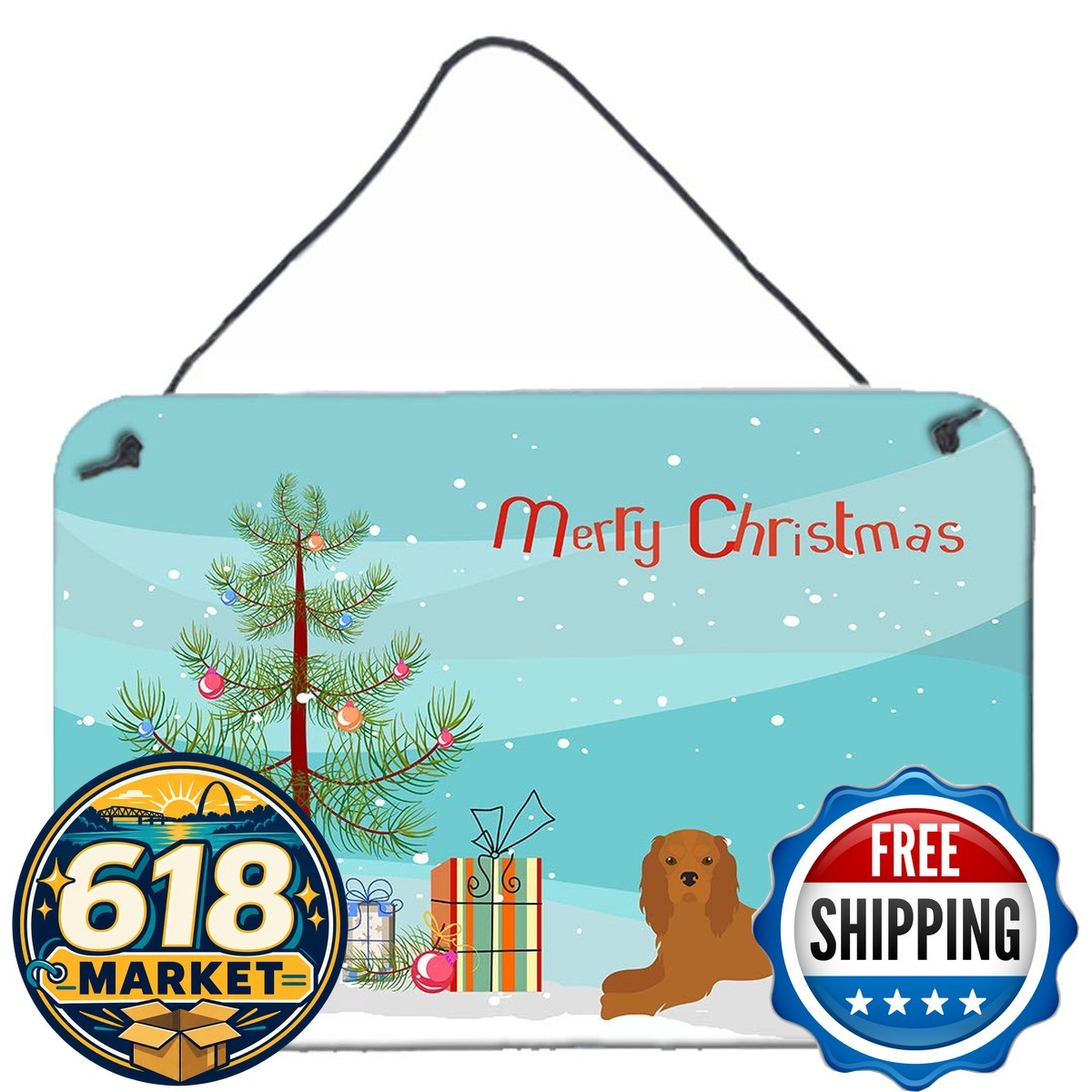 Caroline's Treasures CK3495DS812 Ruby Cavalier King Charles Spaniel Christmas