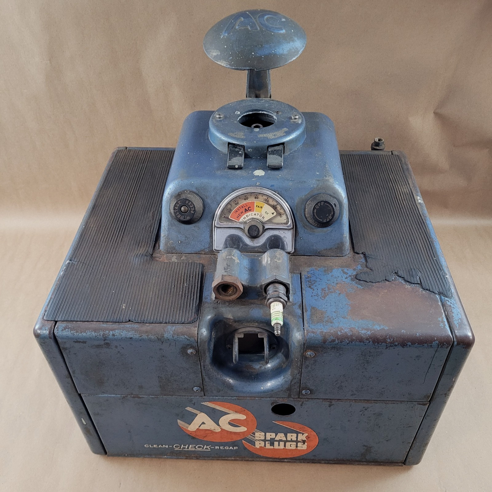 Vintage AC Delco Spark Plug Cleaner & Testing Machine - Model A - Advertising