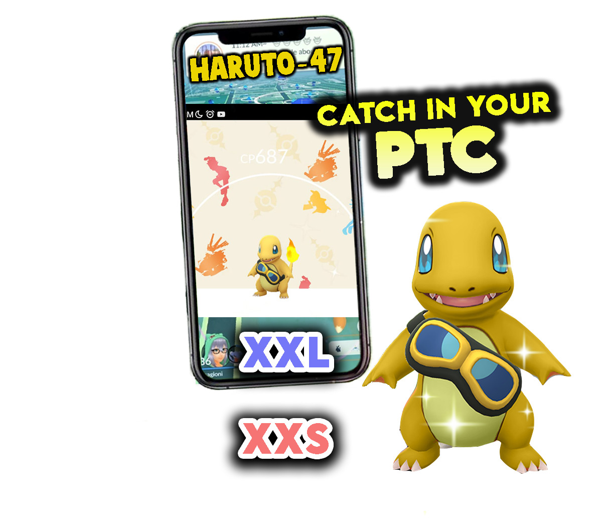 Pokemon Shiny Charmander Goggles XXL or XXS Catch in your P T C Pokemon Shiny Charmander Goggles XXL or XXS Catch in your P T C