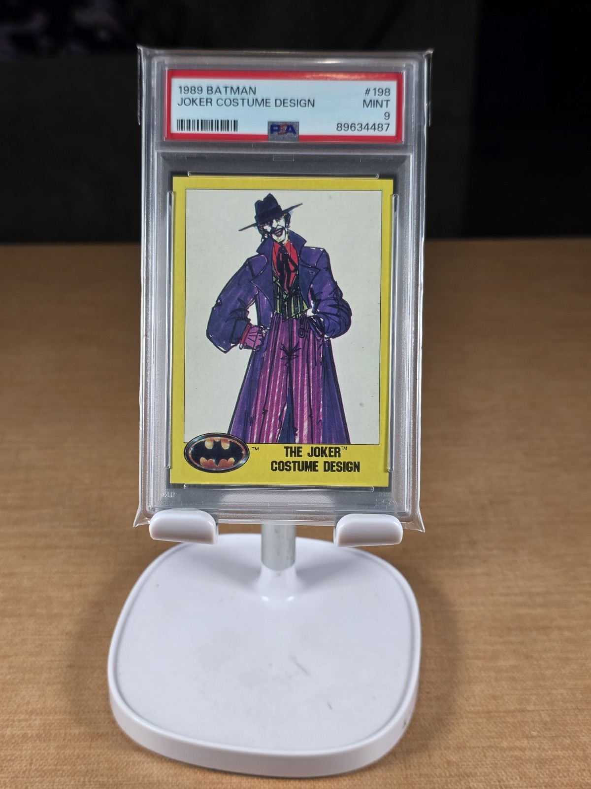 Topps 1989 Batman #198 The Joker Costume Design PSA 9