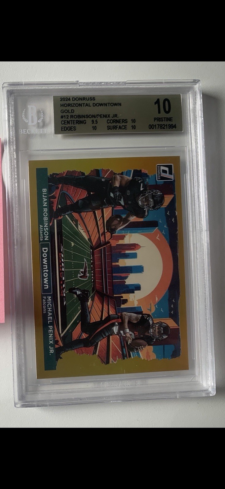 2024 Donruss Bijan Robinson / Michael Penix BGS 10 Gold Downtown 2024 Donruss Bijan Robinson / Michael Penix BGS 10 Gold Downtown