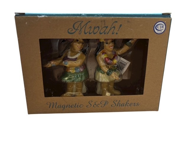 New Westland Giftware Hawaiian Hula Dance Girls Salt and Pepper collectible