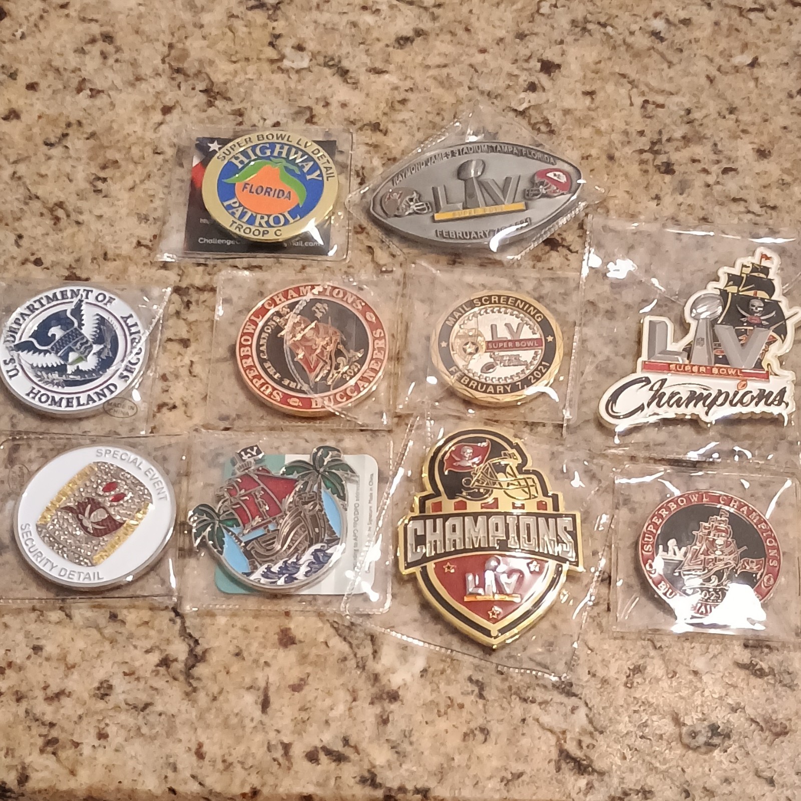Super Bowl LV 2021 Challenge Coin Lot. Bucs Tom Brady Super Bowl Win