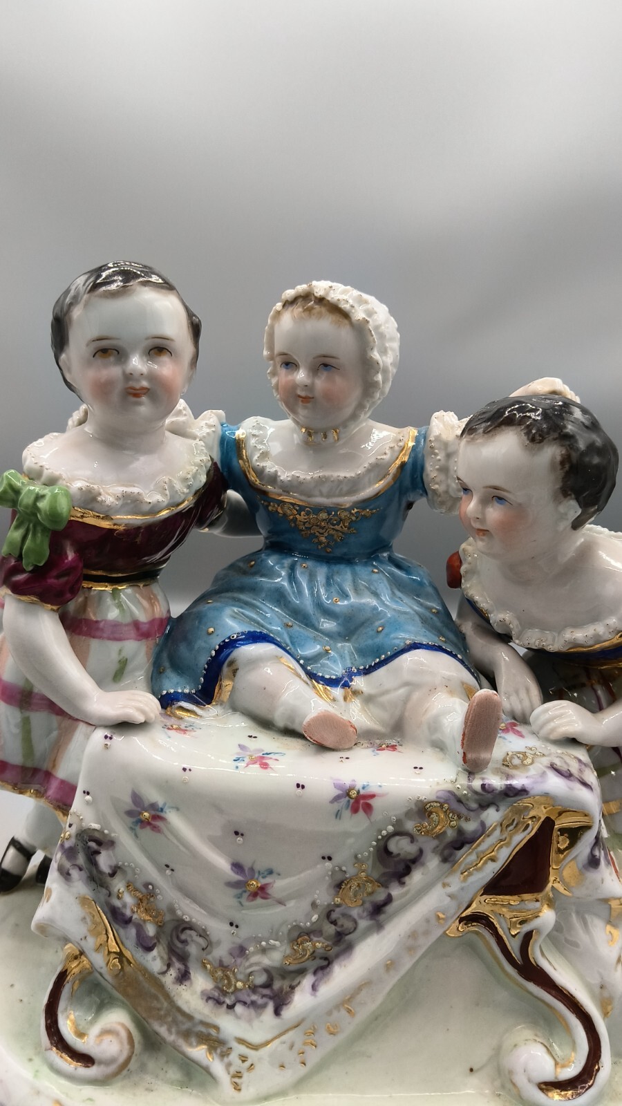 Antique 19th c Russian Miklashevski style Porcelain Figurine Inkwell 8\