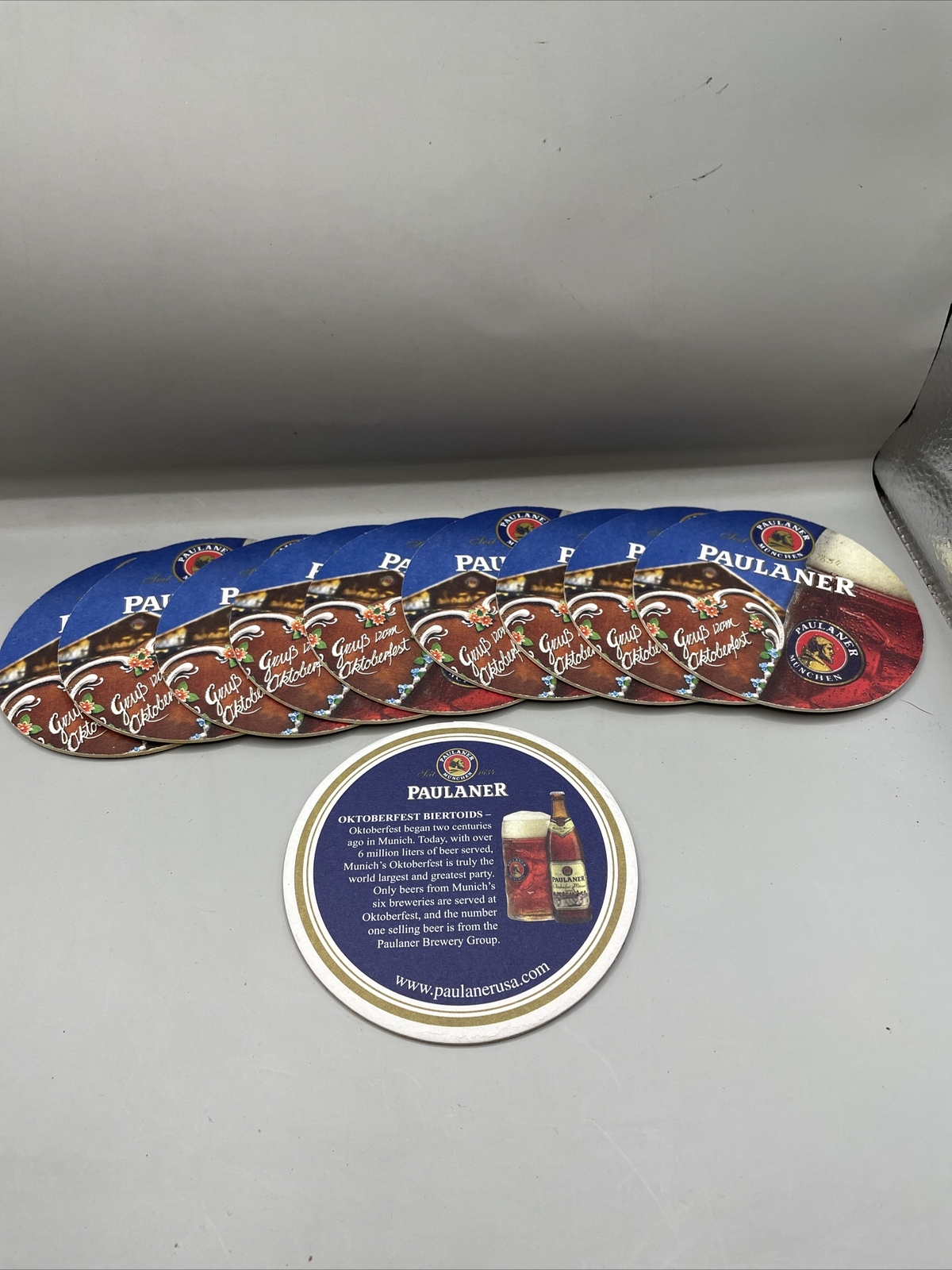 Lot Of 10 New Paulaner Munchen Beer Coasters Oktoberfest Biertoids  Germany GA10