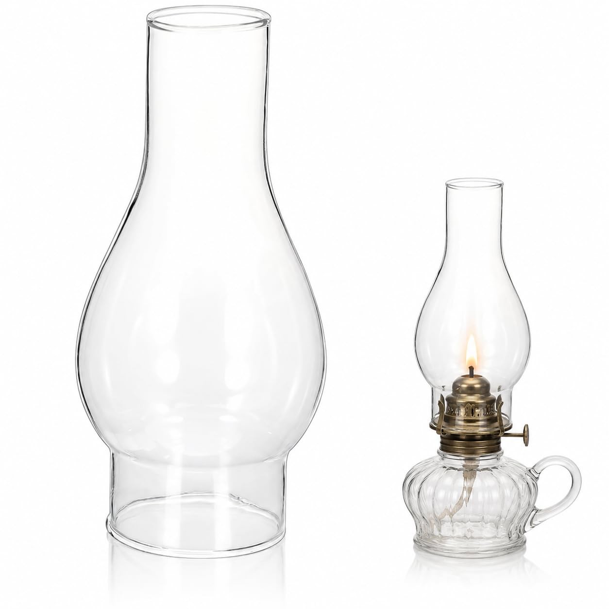 Oil Lamp Chimney Glass Shade for Kerosene Vintage Style Clear Lamp Glass Shad...