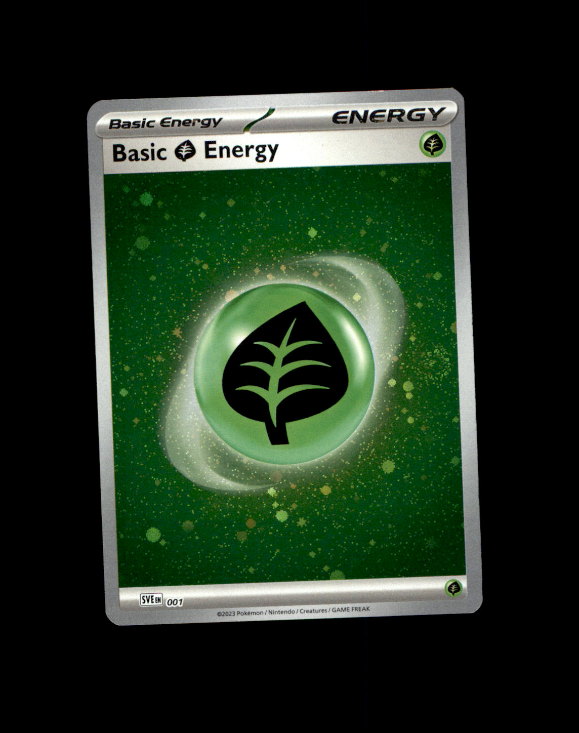 SVE Leaf / Grass Energy Cosmo Holo w/ Swirls SVE 001 NM Pokemon TCG SVE Leaf / Grass Energy Cosmo Holo w/ Swirls SVE 001 NM Pokemon TCG