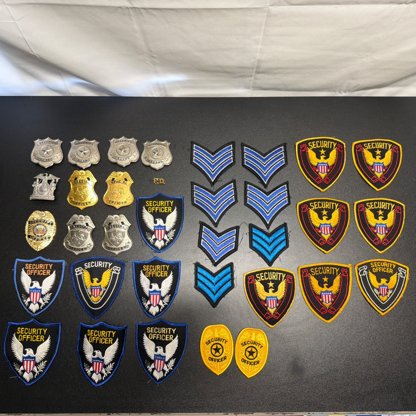 Large Lot Of Security Officer Badges & Patches