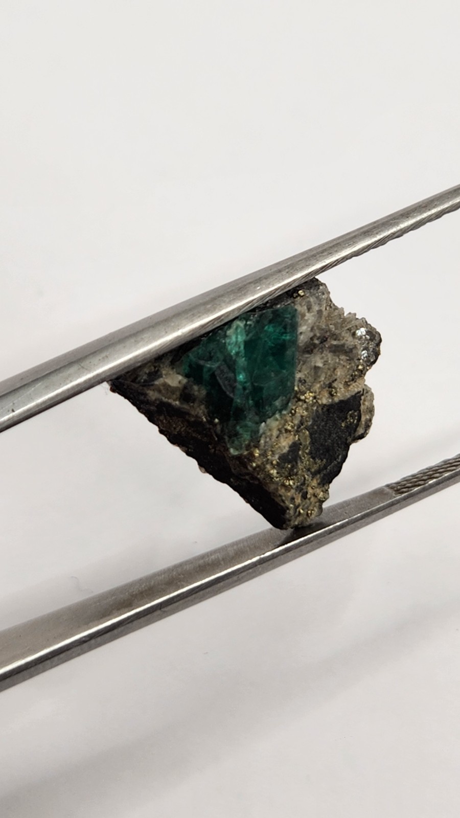 2.17g Rare Muzo Colombian Emerald Matrix Specimen Untreated Terminated Pyrite