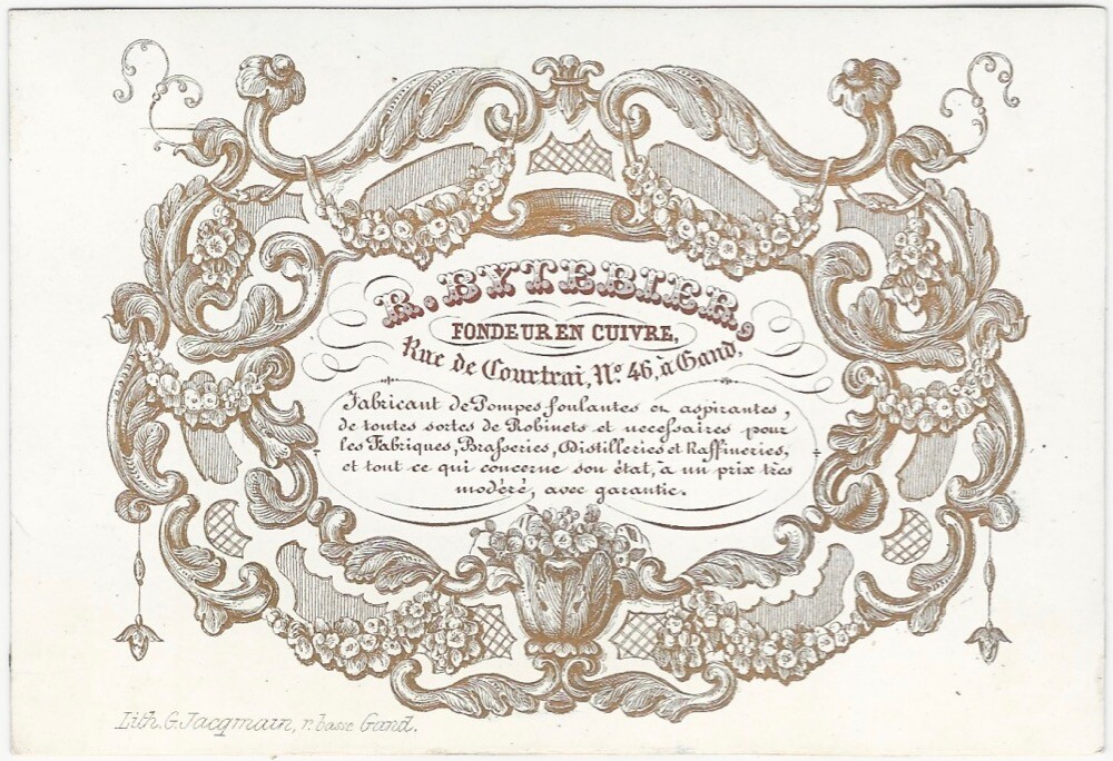 Copper Smelter Gand Belgium Clay-coated \'Porcelain\' 19th Century Trade Card