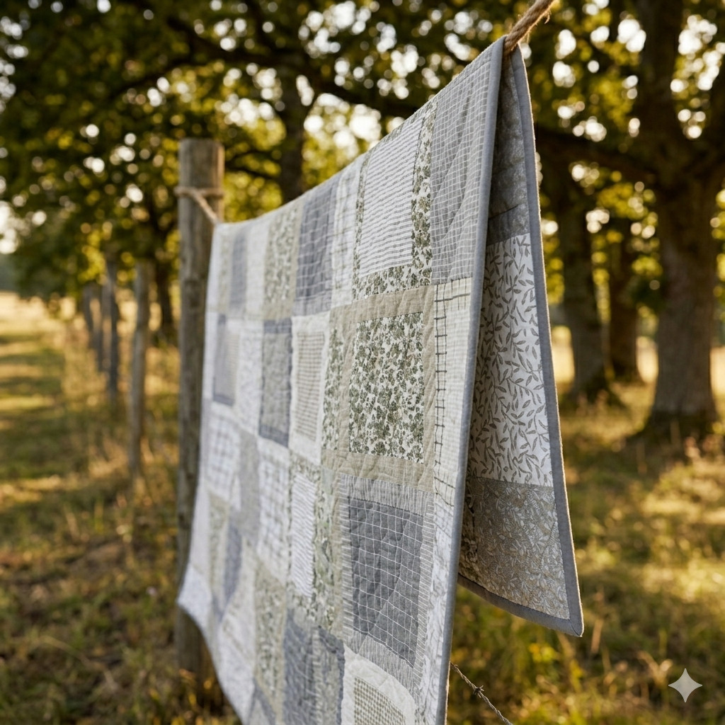 Modern Farmhouse Window Box PRINT Queen Size Cotton Finished QUILT