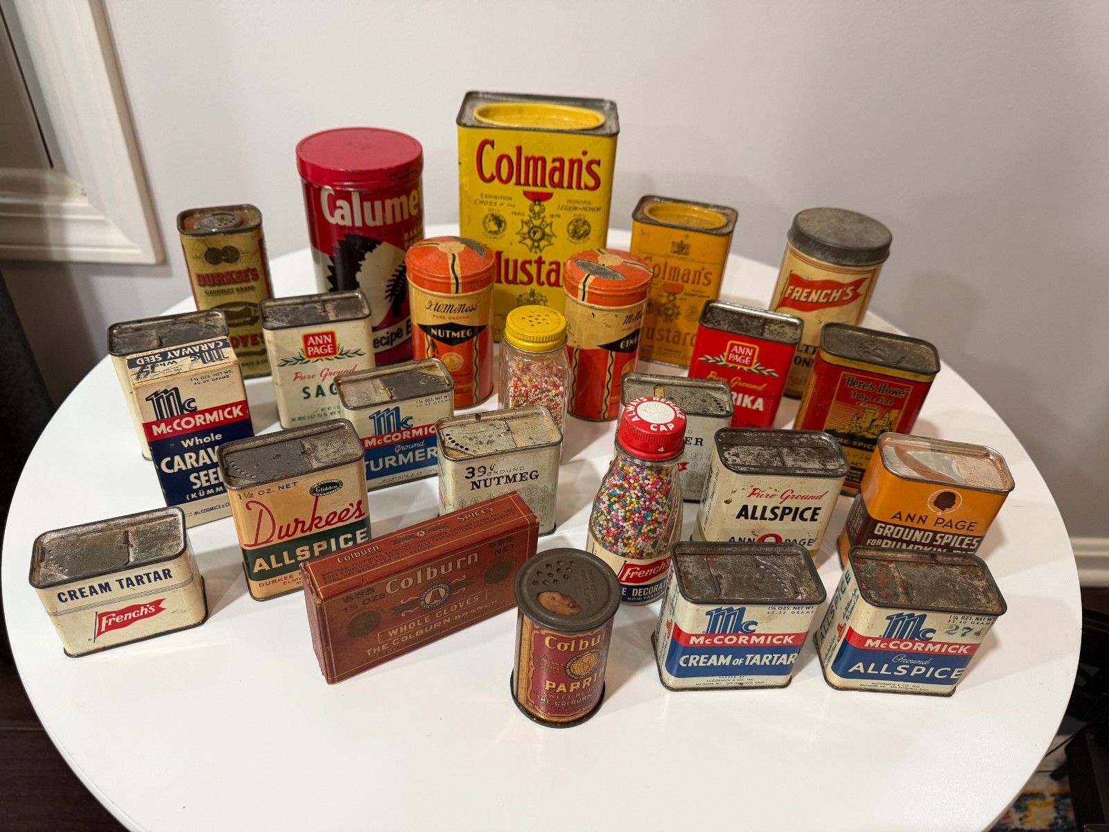 Lot of vintage (25) spice tins retro advertising McCormick Ann Page French\'s