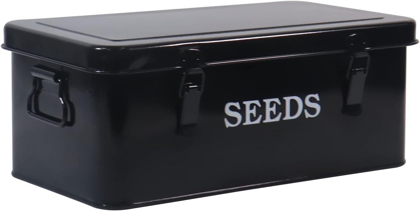 Seed Saving Box, Metal Seed Bin, Seed Storage Organizer Box, Seed Packet Contain Seed Saving Box, Metal Seed Bin, Seed Storage Organizer Box, Seed Packet Contain
