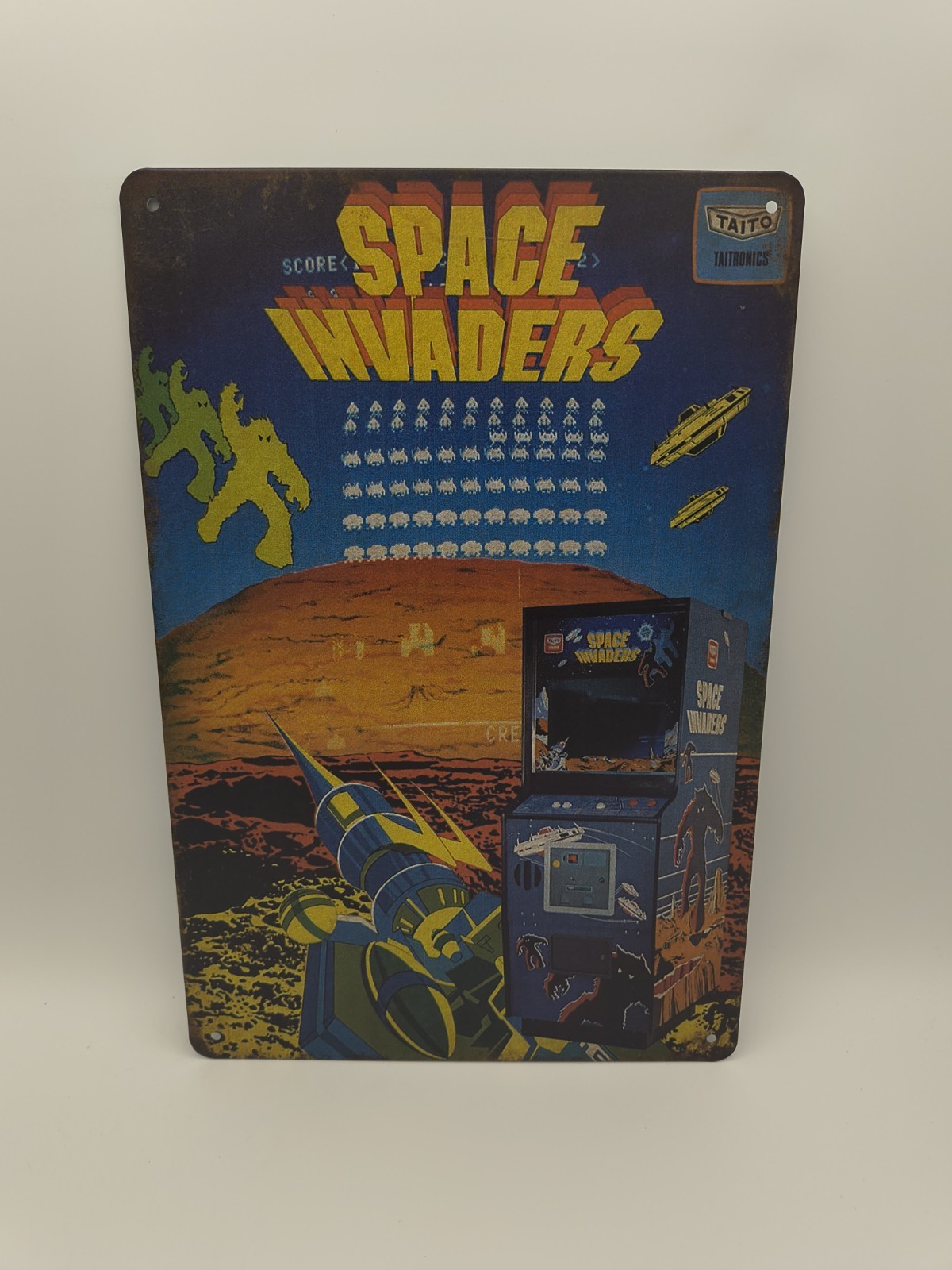 space invaders arcade poster Metal Tin Sign Retro Rustic Look Game Room New space invaders arcade poster Metal Tin Sign Retro Rustic Look Game Room New