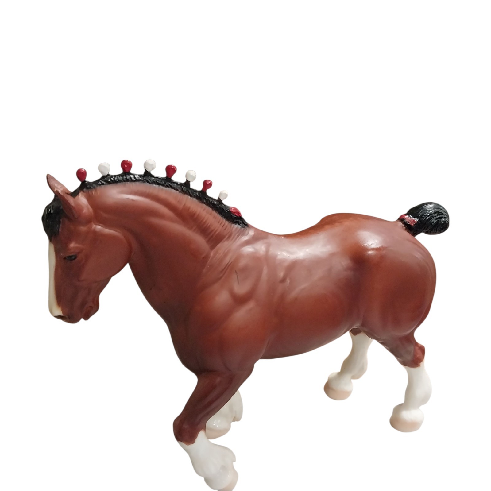 Vintage Breyer Horse #80 Bay Chestnut Clydesdale Stallion White READ