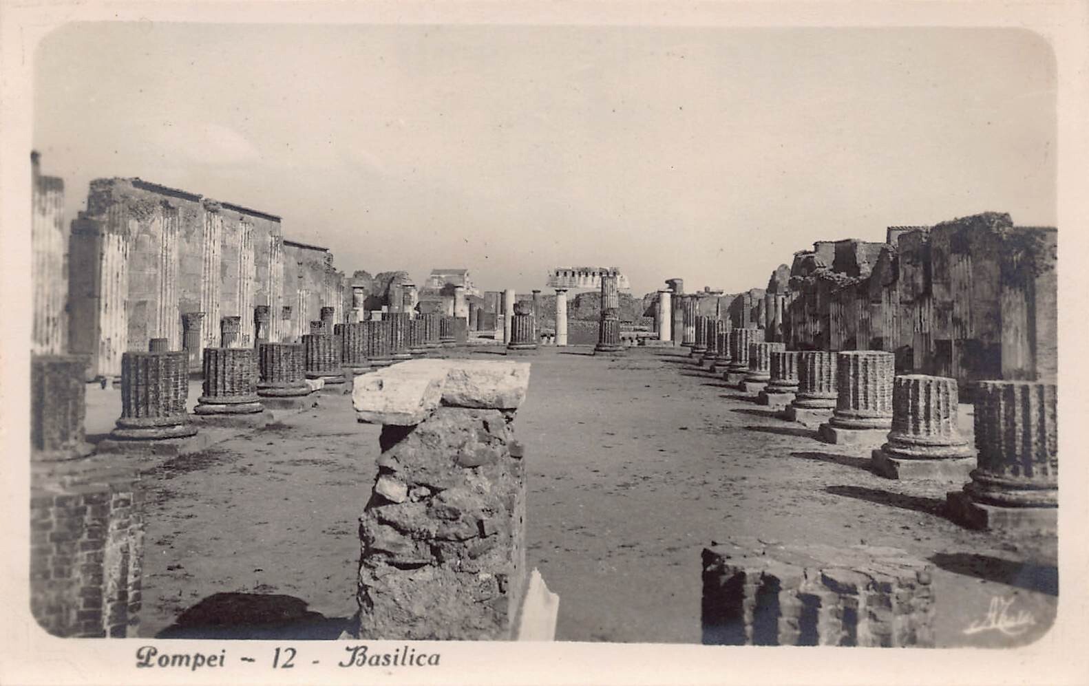 RPPC Pompeii Roman Empire Ruins Temple of Giove Basilica Photo Vtg Postcard C15