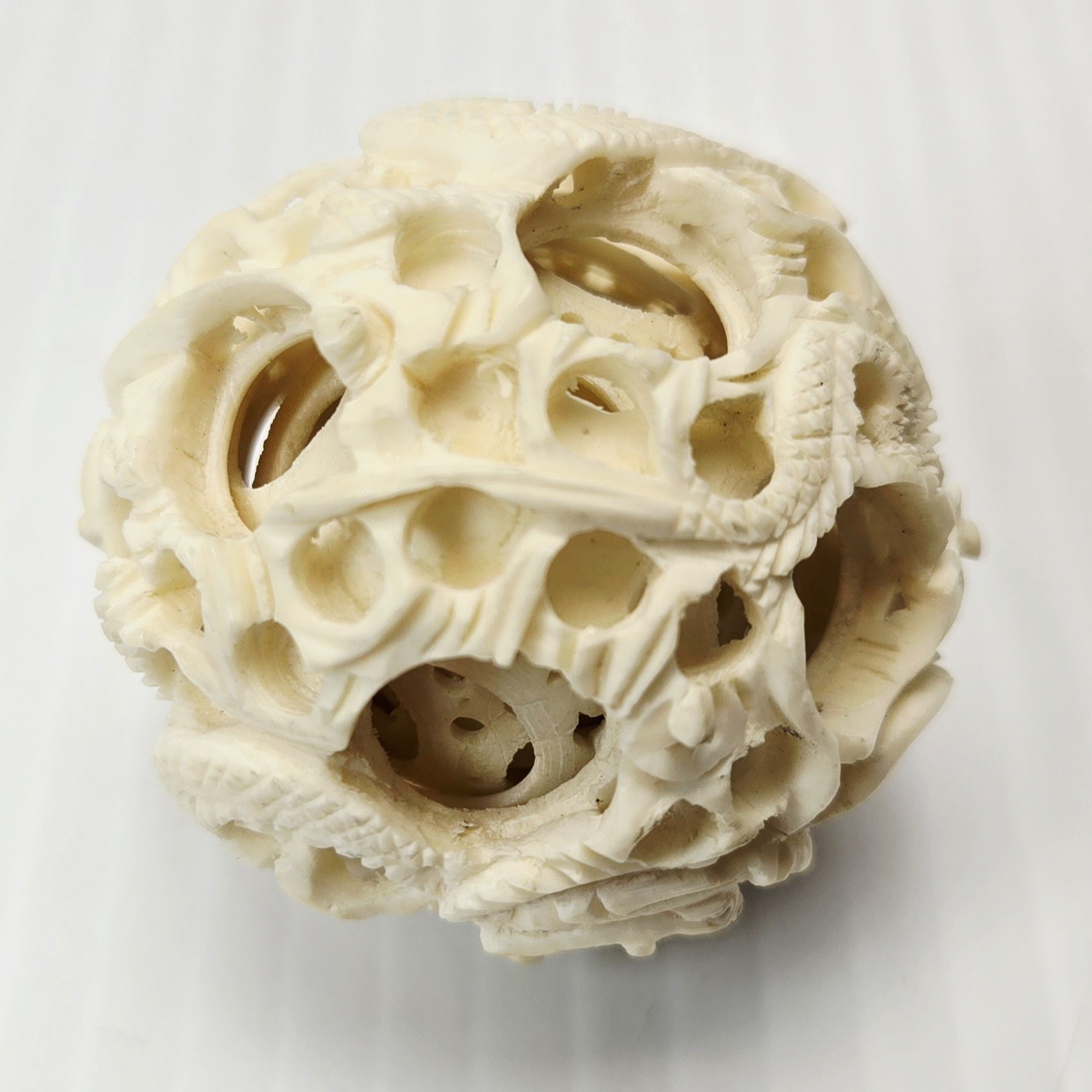 Vtg Hand Carved Puzzle Ball Sphere Intricate Asian Décor 8 Layer Dragon Nested Vtg Hand Carved Puzzle Ball Sphere Intricate Asian Décor 8 Layer Dragon Nested
