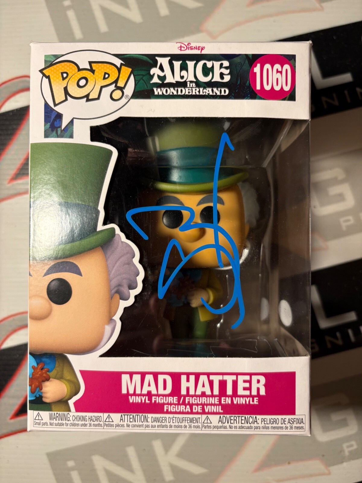 Johnny Depp Signed Mad Hatter Funko Pop Autograph ACOA Disney Alice Wonderland