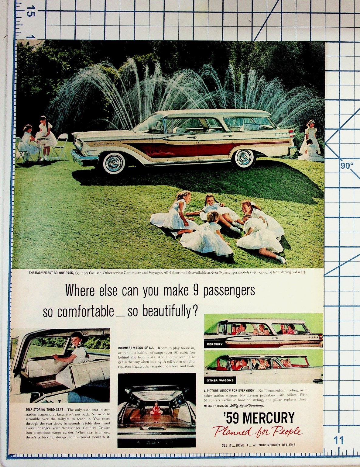 1959 Mercury Wagon Vintage Ad Country Cruiser Colony Park 9 Passenger