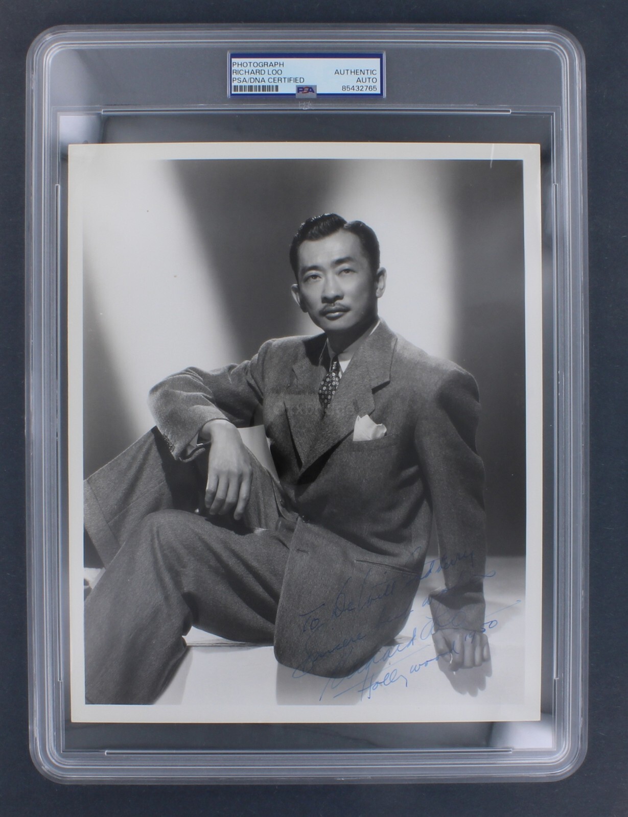 Richard Loo 1950 Hand Signed Photograph PSA Asian American Actor Photo Hollywood