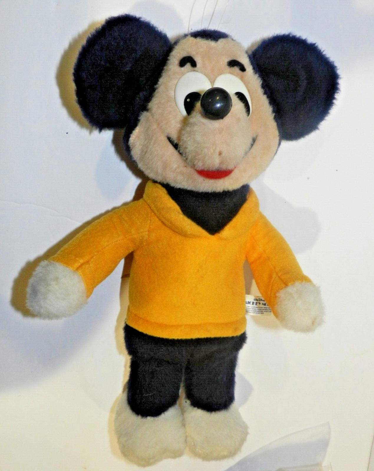 Vintage Walt Disney Mickey Mouse Plush Toy 1976 Knickerbocker Yellow Shirt 10\