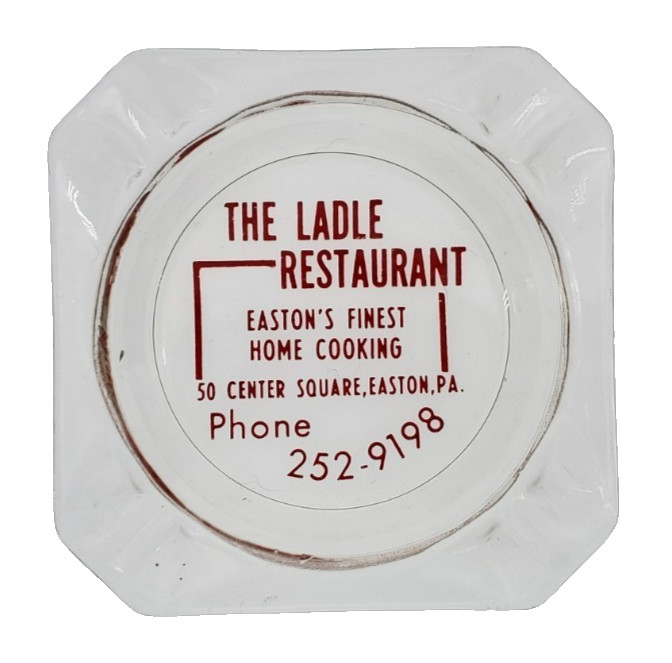 Vintage Marketing Ashtray / The Ladle Restaurant / Easton Pennsylvania PA