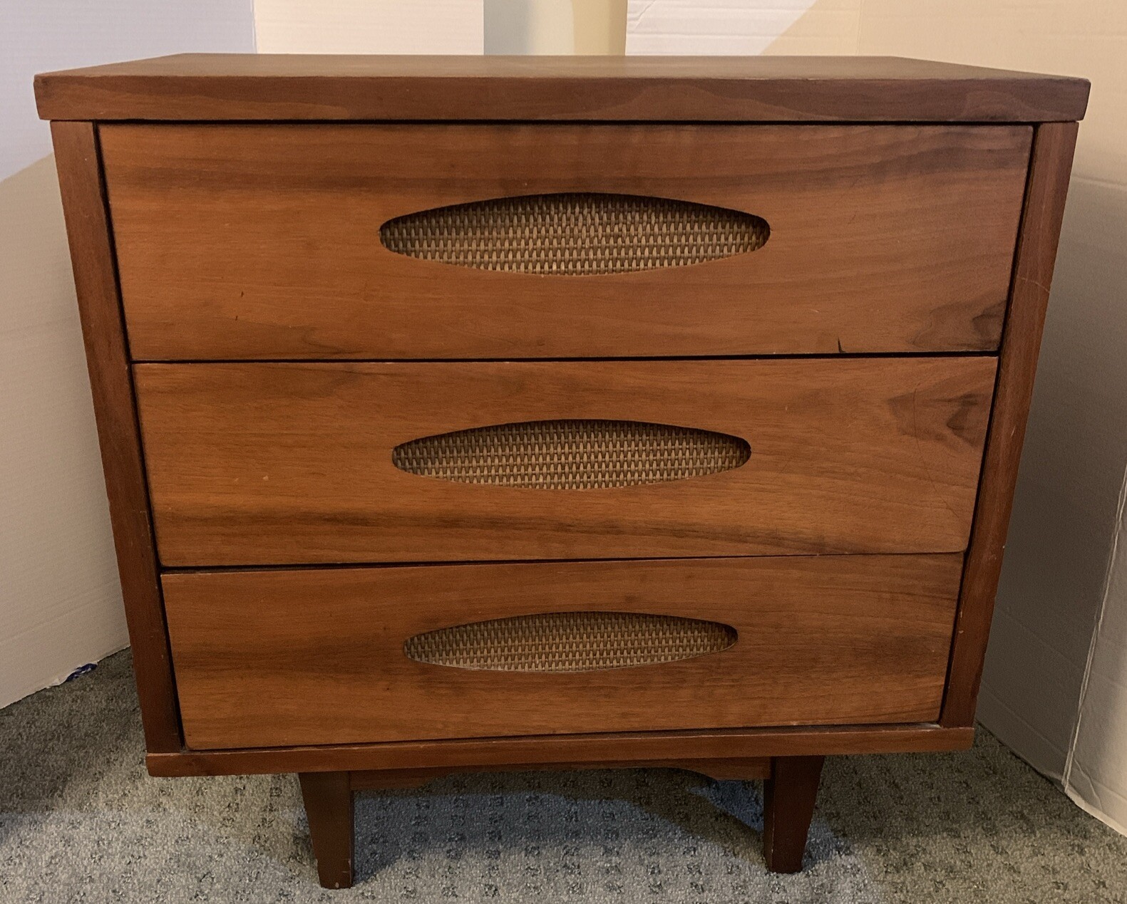 Vintage Real Mccoy Table W/ 3 - Drawer MCM Fine Brown Finish Solid Wood 1960's Vintage Real Mccoy Table W/ 3 - Drawer MCM Fine Brown Finish Solid Wood 1960's