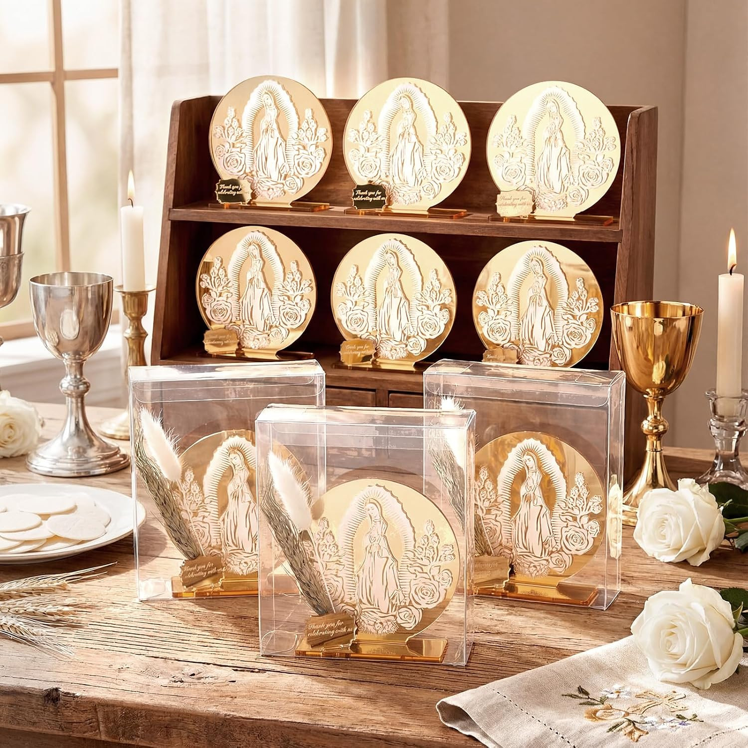 12 Pcs Baptism Favors Our Lady of Guadalupe Virgen De Guadalupe Acrylic Recuerdo