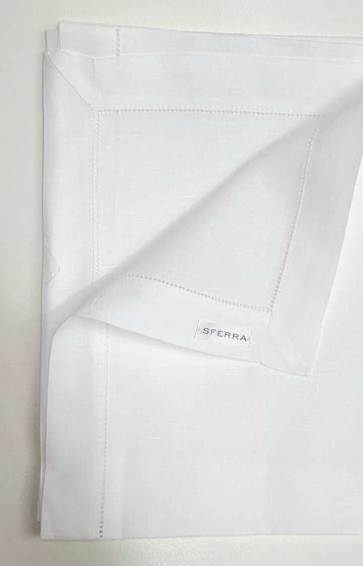 Sferra Classico 418 Guest Towel White Set Of 4 Linen Made In Italy