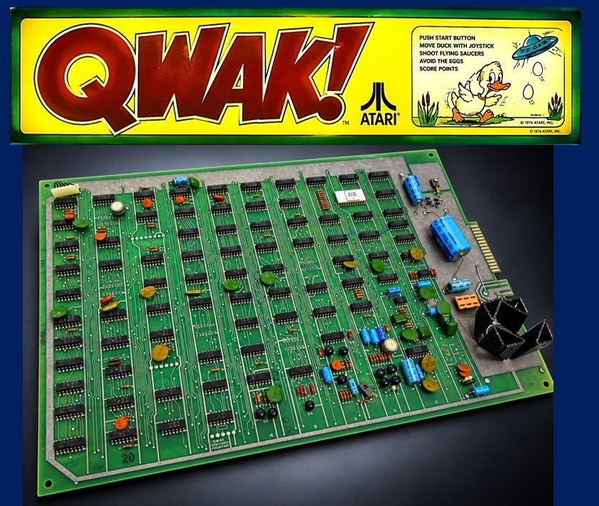 1974 ATARI QWAK ORIGINAL ARCADE PCB / CCA – A000937 – EXTREMELY RARE