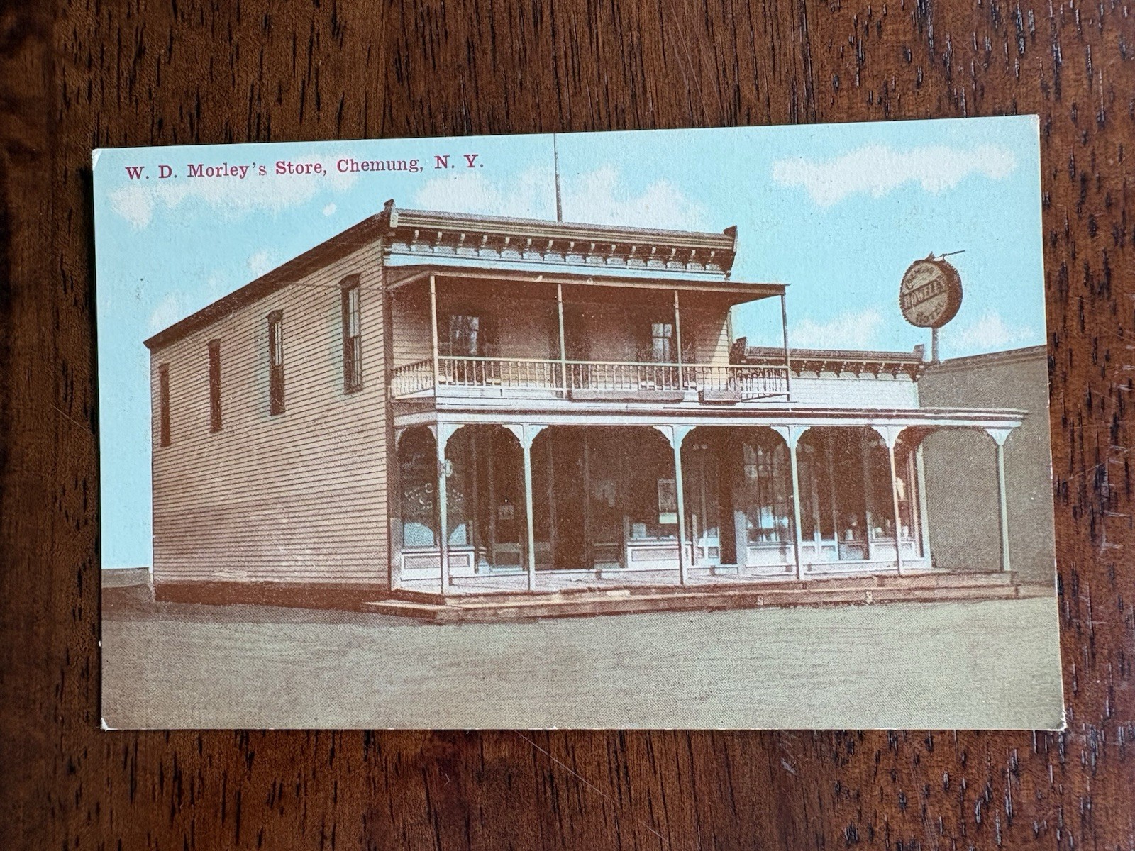 Antique 1910s WD Morley\'s Store Chemung Southern Tier NY Postcard 3.5 x 5.5 in.