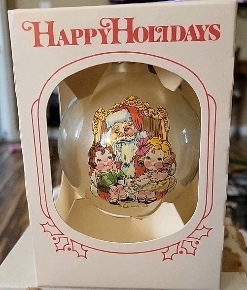 Campbells Soup Kids Collectors 1980 Glass Ball Christmas Ornament Vintage Campbells Soup Kids Collectors 1980 Glass Ball Christmas Ornament Vintage