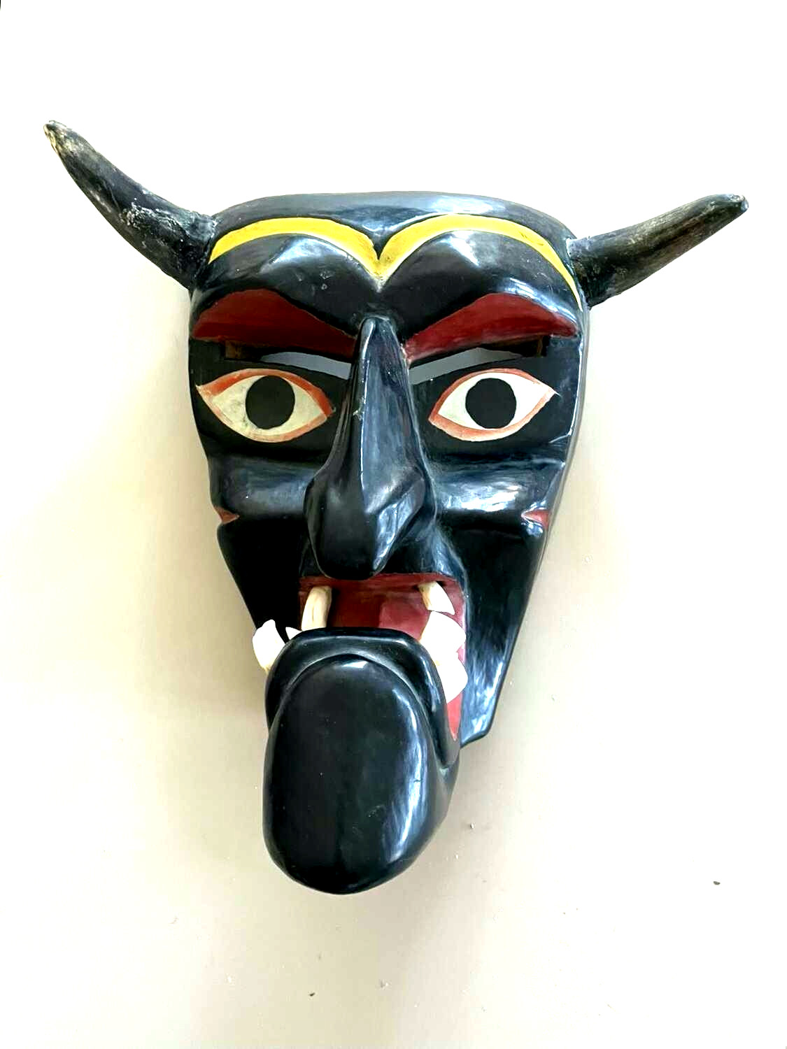 Vintage Victoriano Salgado Mexican Michoacan Uruapan DIABLO DEVIL MASK