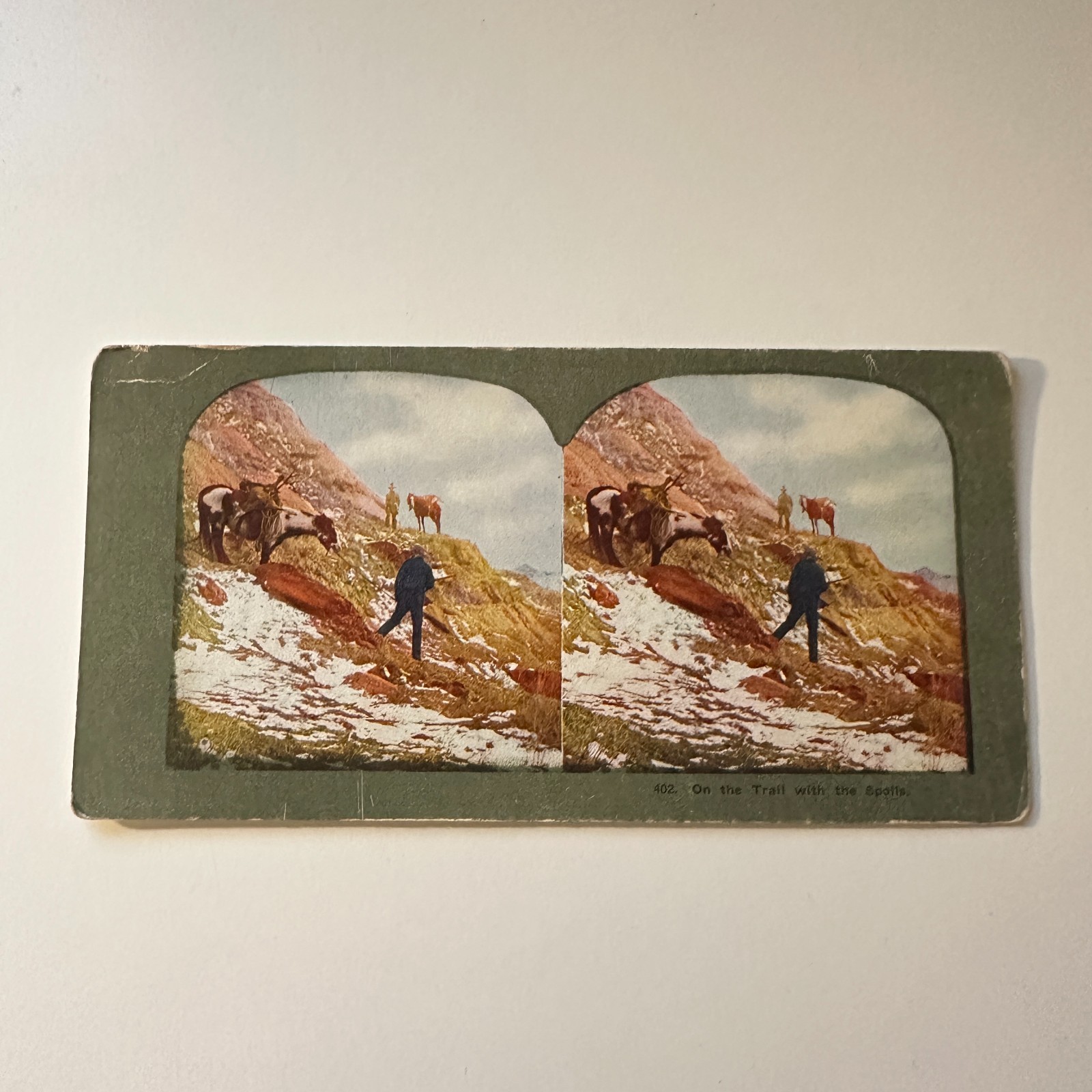 On The Trail With The Spoils Mountainous Regions Antique Stereoview Card 5H6-1