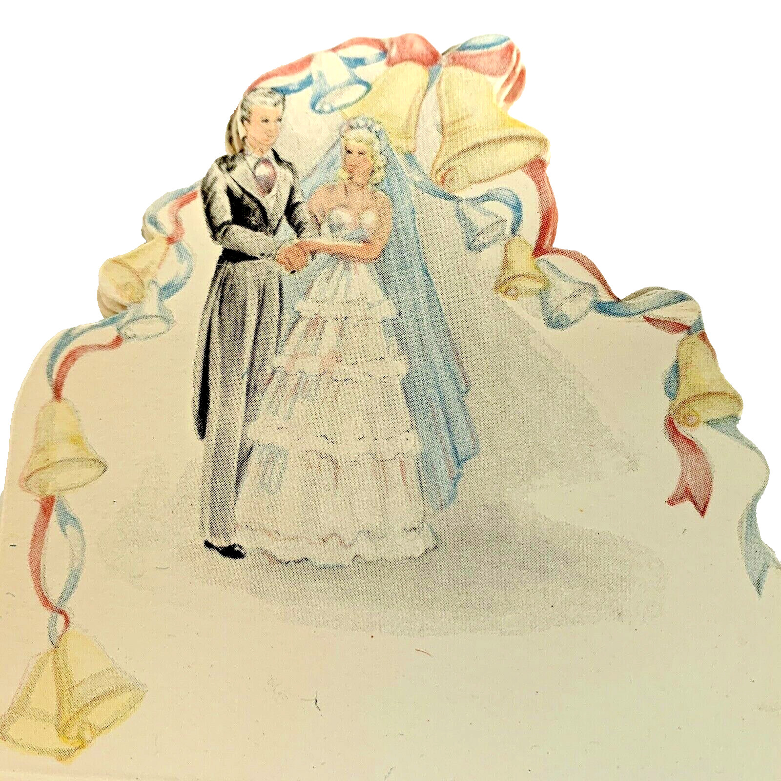 Wedding Shower Place Cards Bride Groom MCM 12 Die Cut Stand Up Vintg NOS UNIQUE