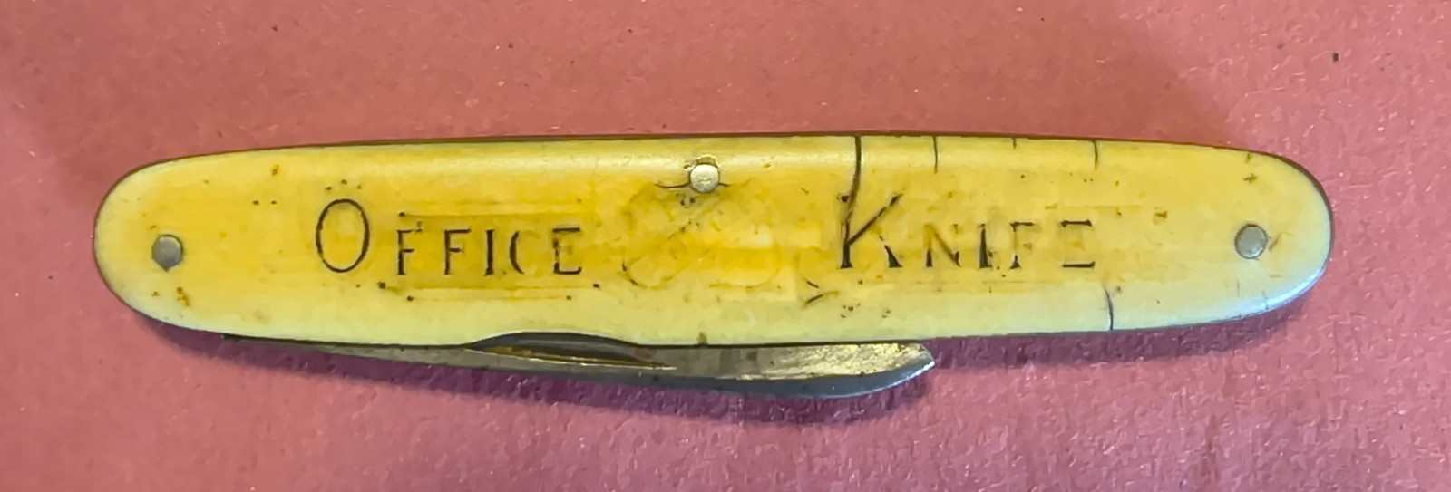 Vintage John Primble India Steel Works #5600 Office Pocket Knife Yellow Handle
