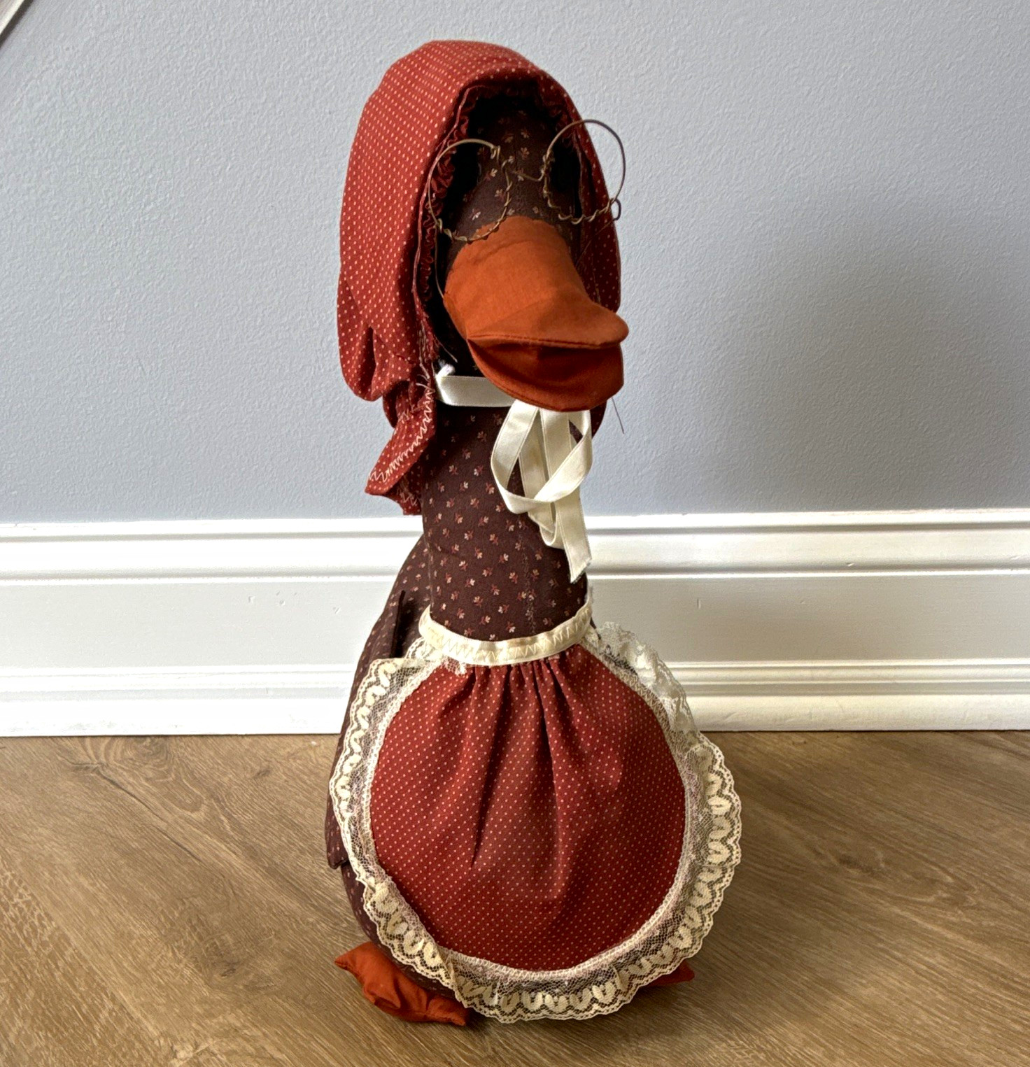 Cottagecore Fabric Mother Grannycore Doorstop Vintage Hand Made 1980s Folk Art