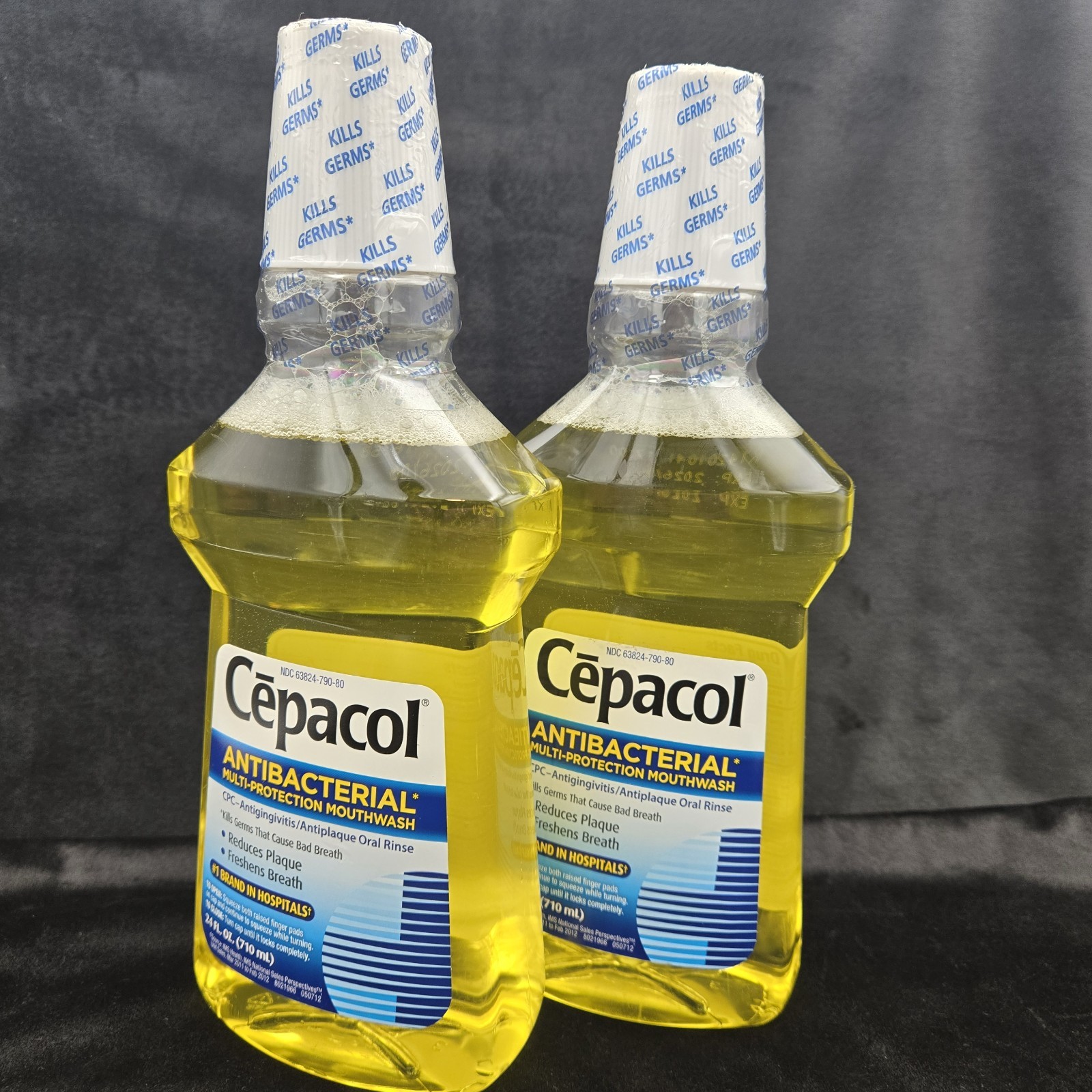 Lot Of 2 Cepacol Antibacterial Protection Mouthwash 24 oz Each Prop 8/26