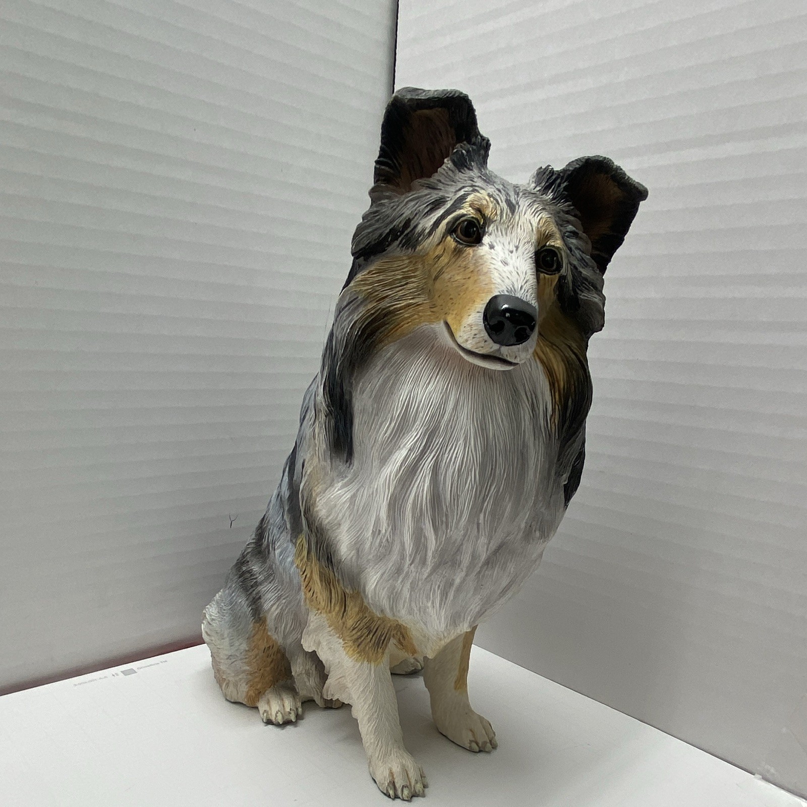 VTG Danbury Mint Blue Merle Sheltie/Shetland Sheepdog Resin Statue Detailed MBI
