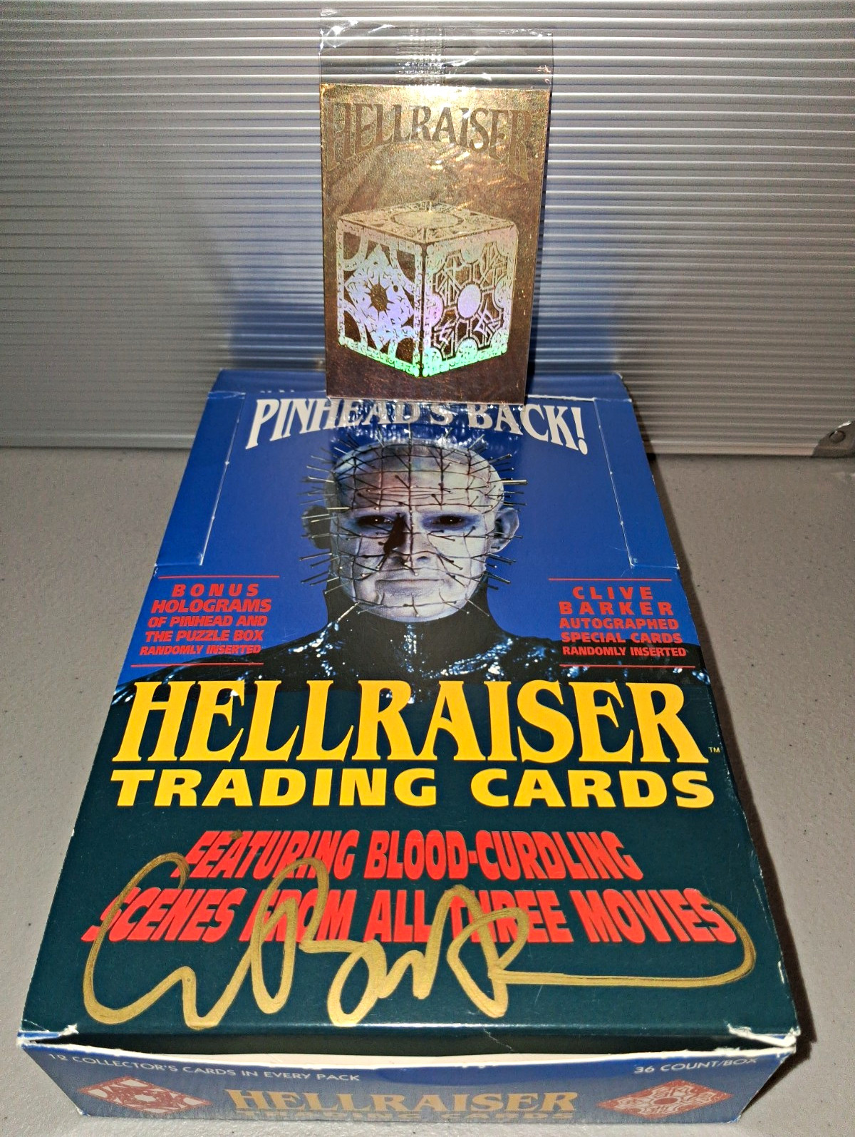 1992 Eclipse Hellraiser  box w/ Gold Hologram Pinhead & Lament Clive Barker Auto
