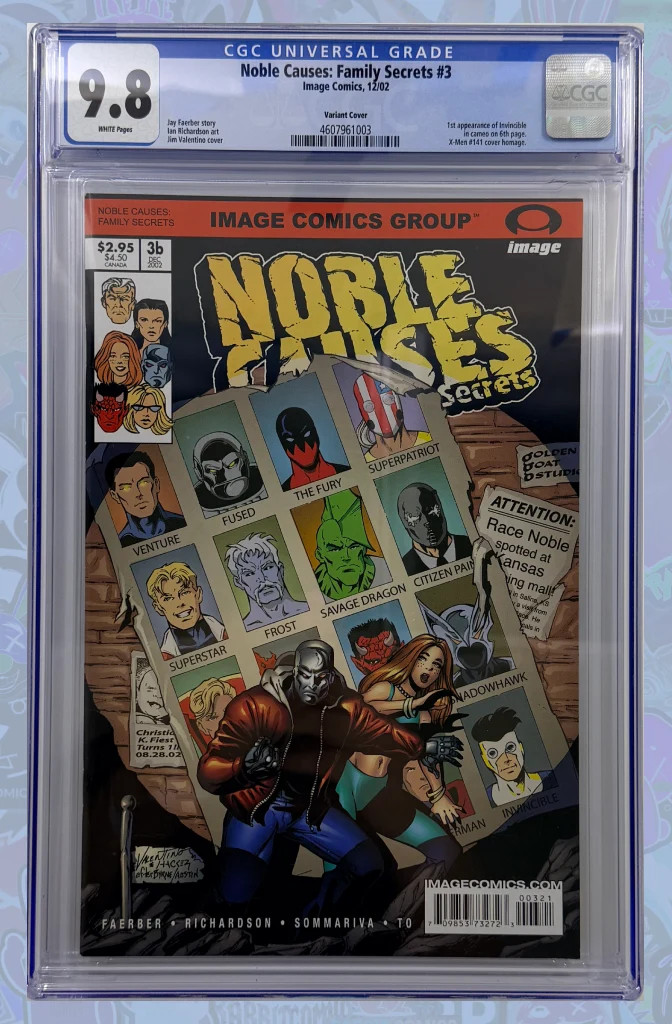 Noble Causes Family Secrets #3 1st First Appearance in Cameo Of INVINCIBLE CGC 9